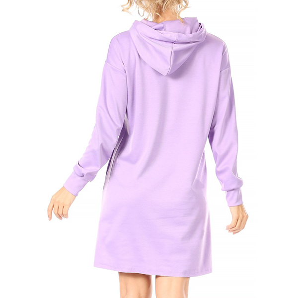 Long Sleeve Hooded Mini Sweatshirt Dress with front pocket – Shikpick